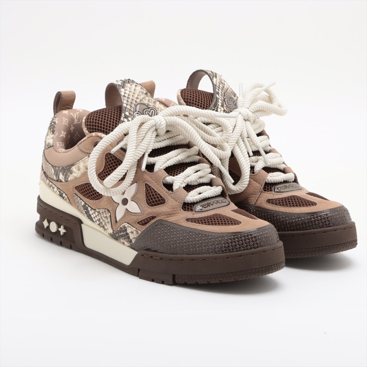 Louis Vuitton LV Skate Line 23 Years Pyson x Suede Trainers 8 1/2 Men Brown GO0233 Monogram Mini