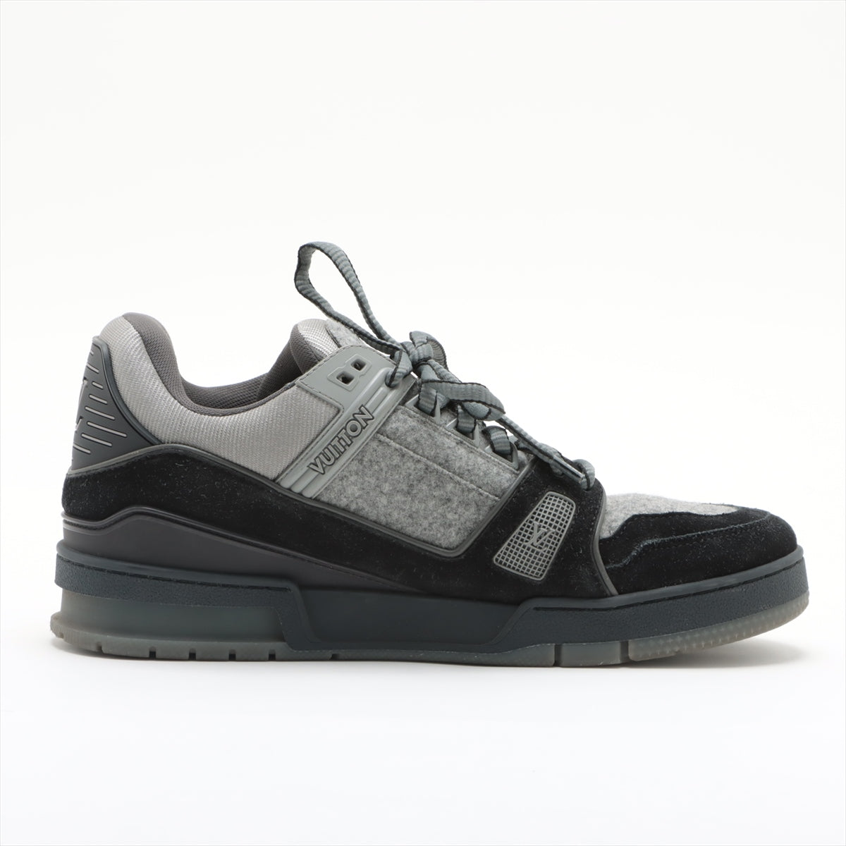 Louis Vuitton LV Trainer Line 19 Years Wool Trainers 7 1/2  Grey NV0169 ed Switched Switched
