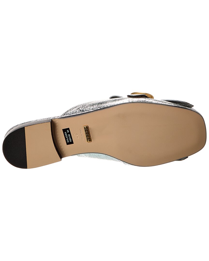 Gucci GG Marmont Metallic Leather Slipper