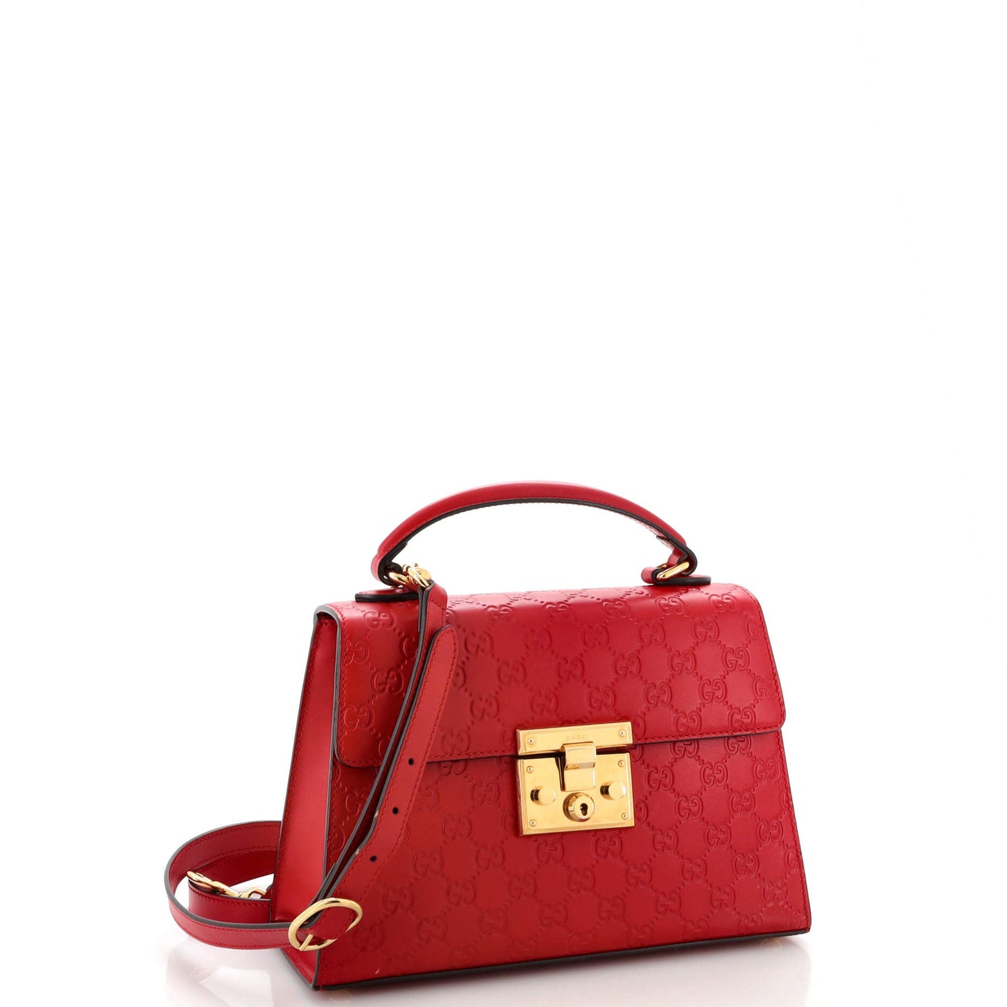 Padlock Top Handle Bag Guccissima Leather Small