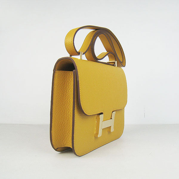 Luxury Hermes Constance Cowskin Leather Bag H017 yellow golden