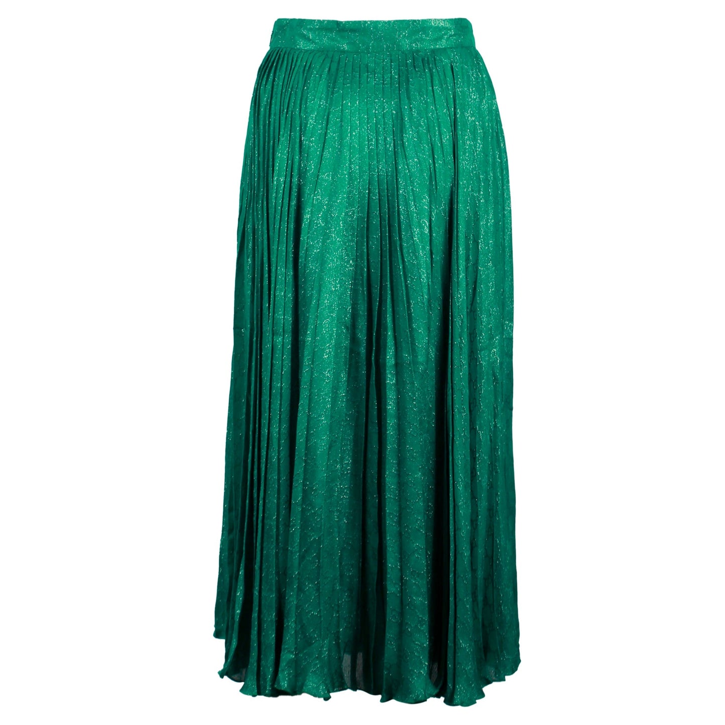 Luxury Gucci Trending 2025 Pleated Midi Skirt in Green Polyester