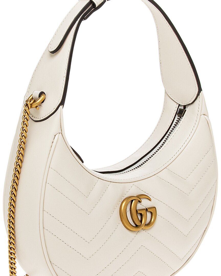 Luxury Gucci Trending 2025 GG Marmont Half Moon Shaped Mini Leather Hobo Bag