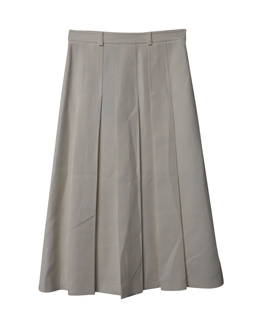 Luxury Gucci Trending 2025 Cady Crêpe Pleated Midi Skirt in White Silk
