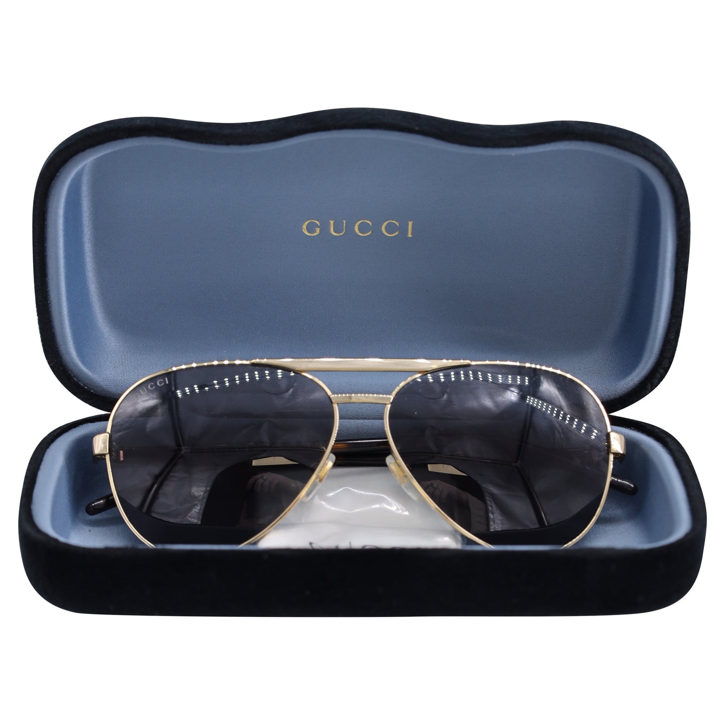 Gucci Aviator Sunglasses in Gold Metal