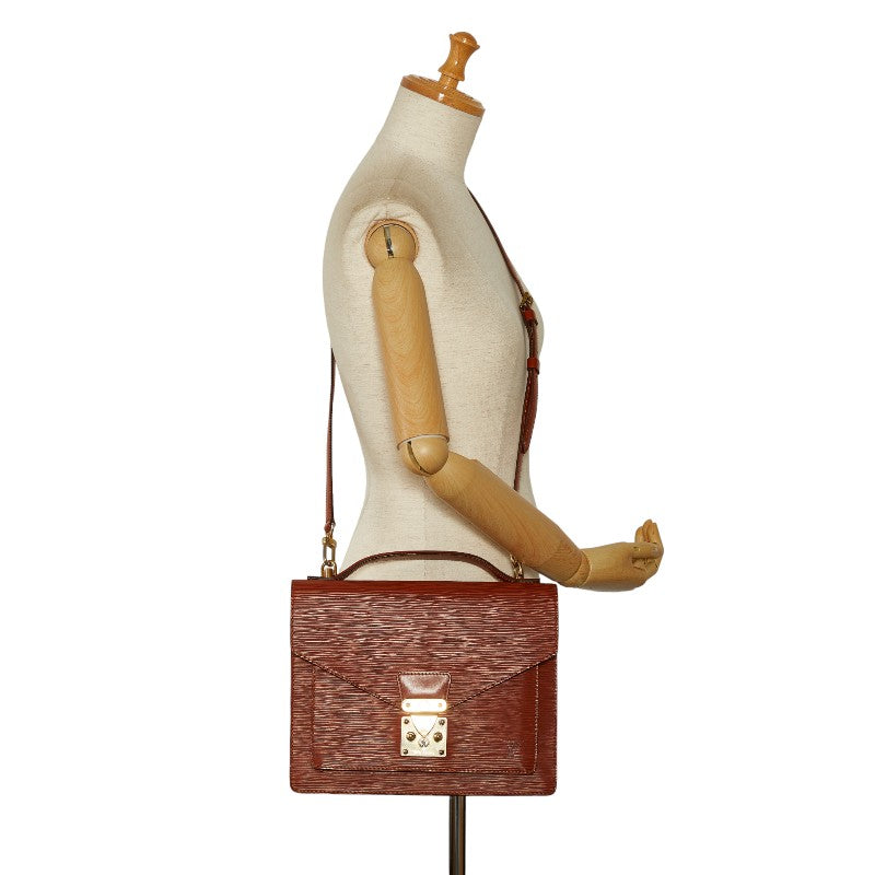 Louis Vuitton Epi Monsoon Shoulder Bag 2WAY M52123 Kenyan Brown PVC Leather  Louis Vuitton