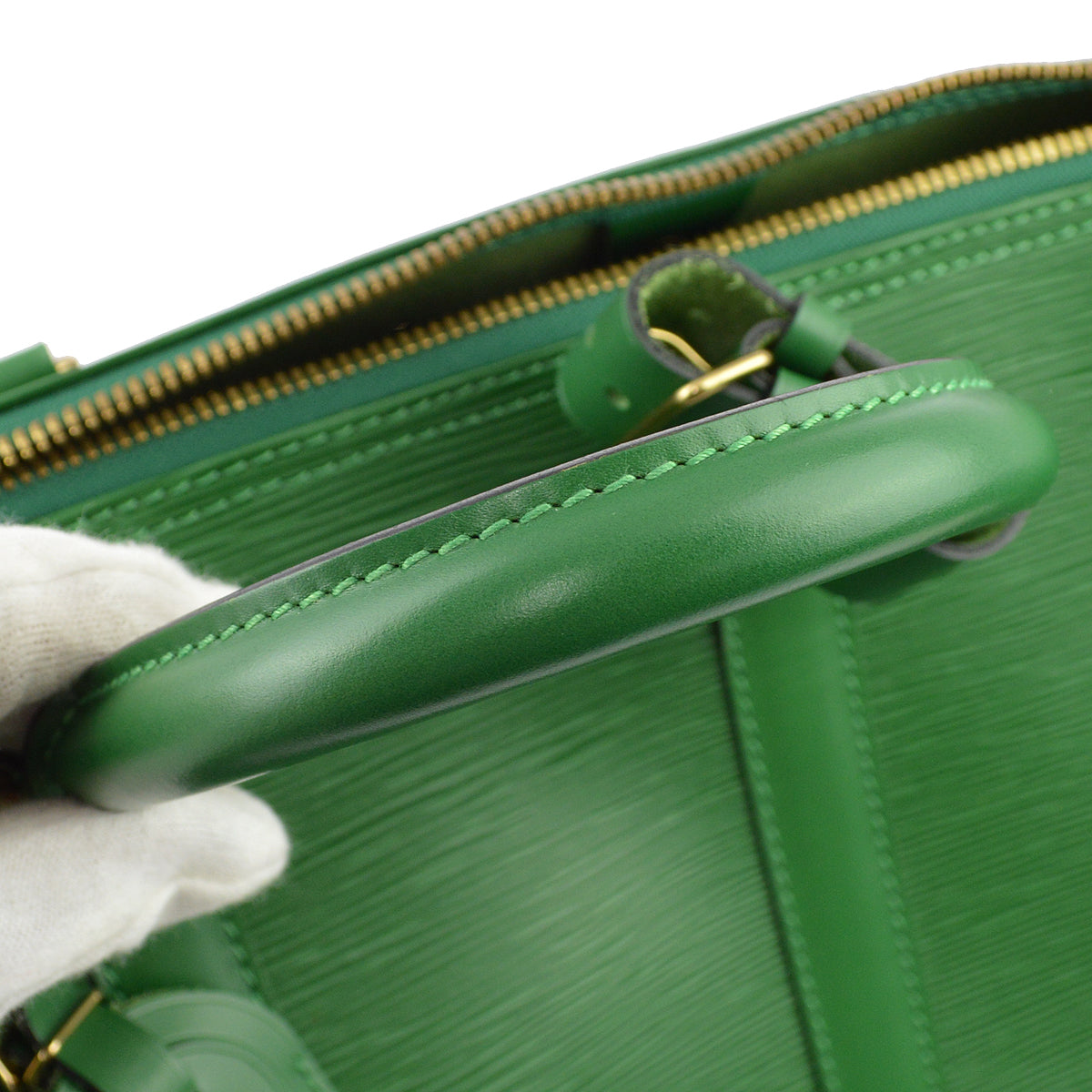 Louis Vuitton Green Epi Keepall 45 Travel Duffle Handbag M42974