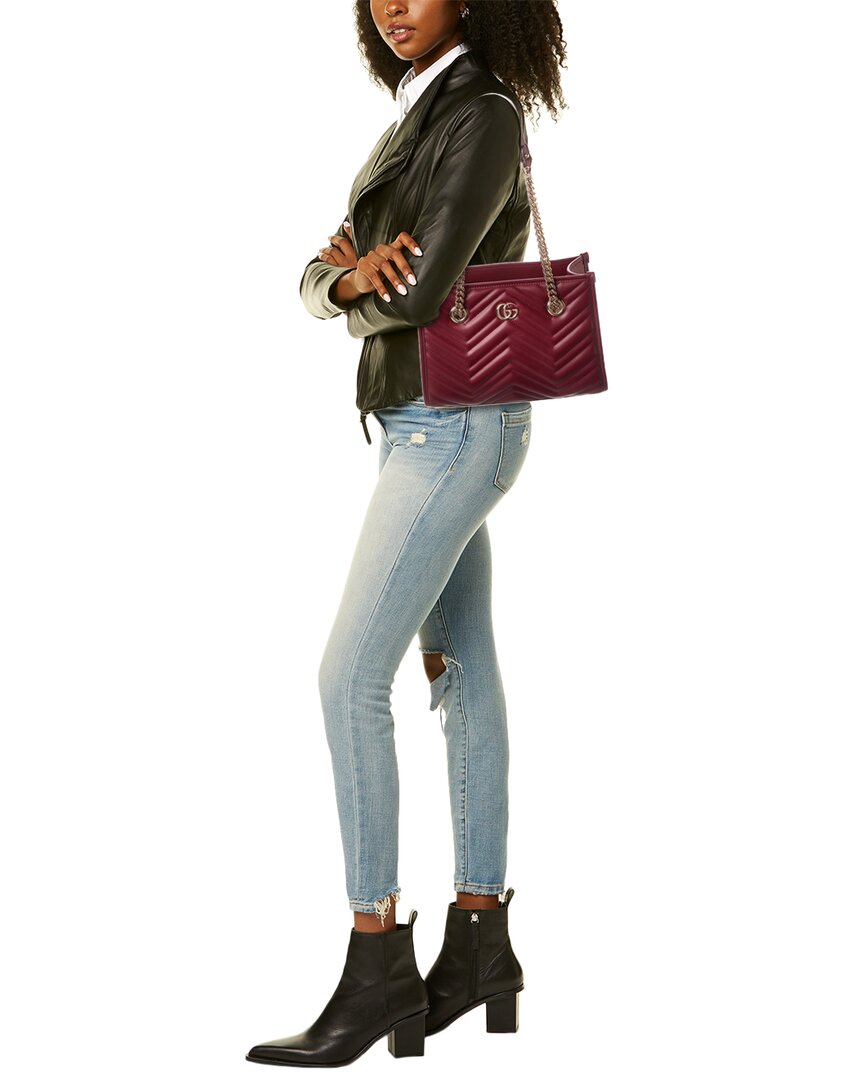 Luxury Gucci Trending 2025 GG Marmont Small Leather Tote