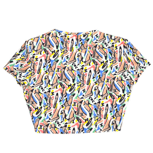 Chanel spring 1995 shoe-print cropped top #38