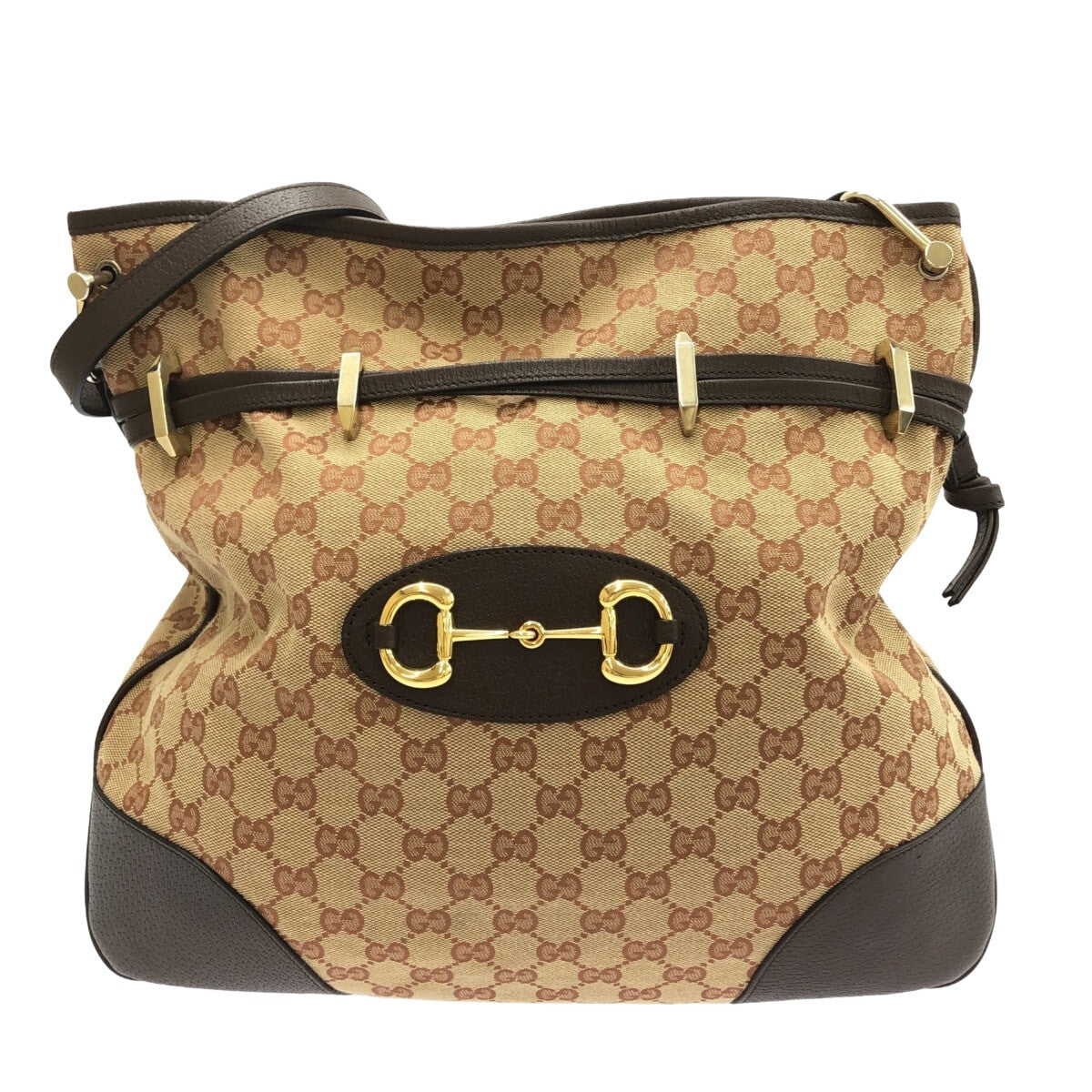 Gucci Horsebit  Canvas Shoulder Bag ()