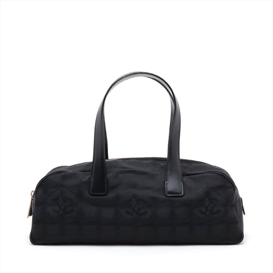 Chanel New Loveel Line Nylon  Leather Handbag Black G  8th