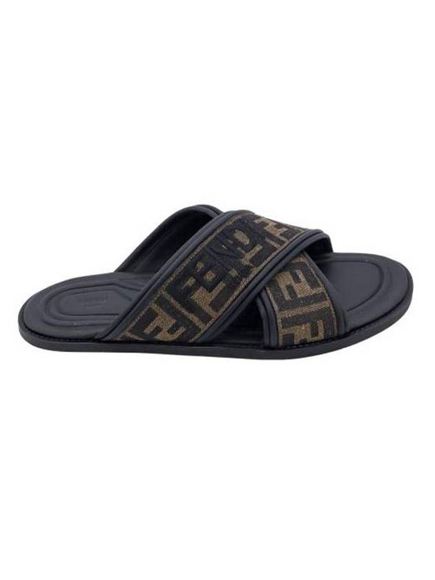 Luxury Fendi FF Logo Slipper Brown