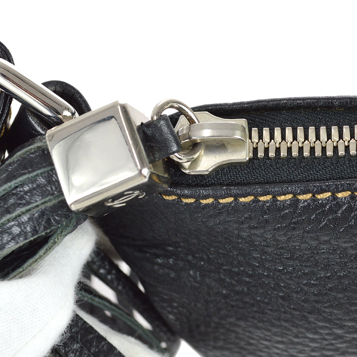 Luxury Chanel 2001-2003 Black Fringe Shoulder Bag
