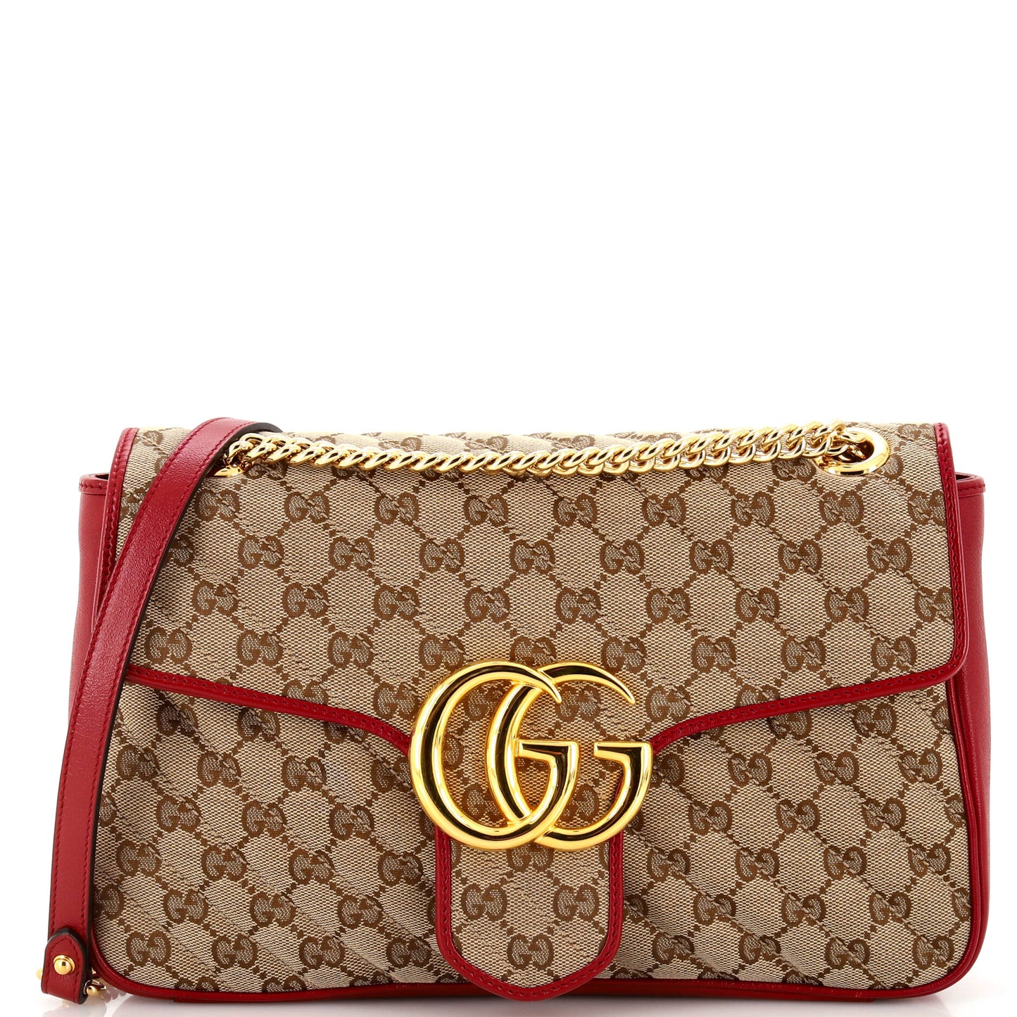 Luxury Gucci Trending 2025 GG Marmont Flap Bag Diagonal Quilted GG Canvas Medium