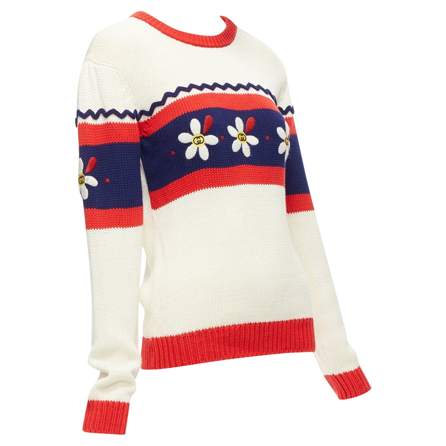 Gucci Kids Cotton GG Logo Daisy Bateau Sweater