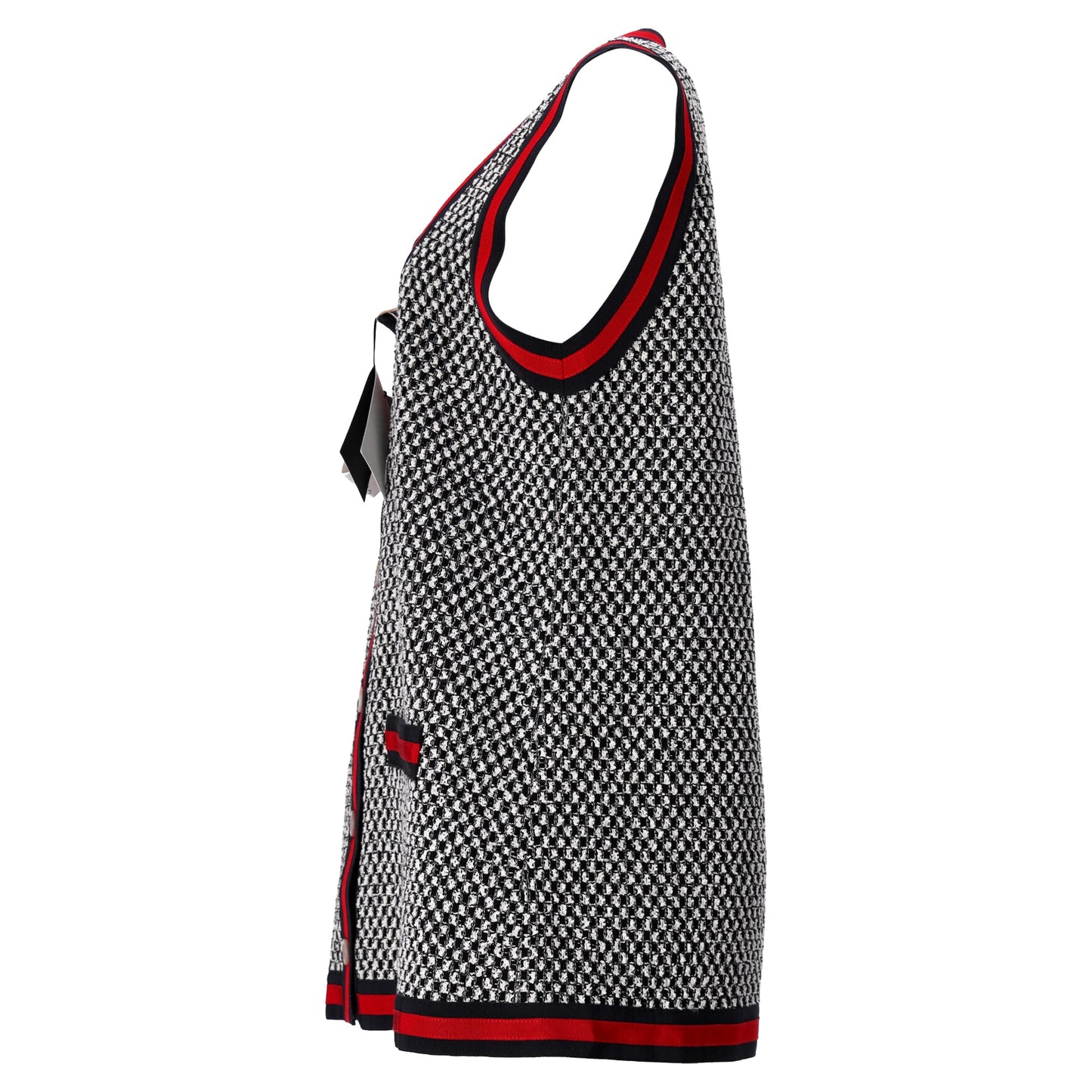 Gucci Oversized Web Tweed Waistcoat In Multicolor Cotton