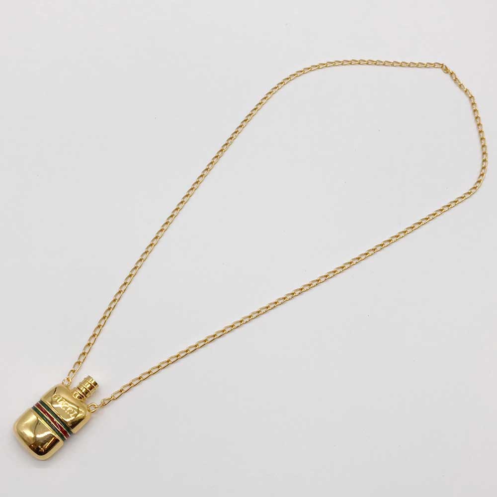 Luxury Gucci Trending 2025 Metal Bottle Motif Necklace