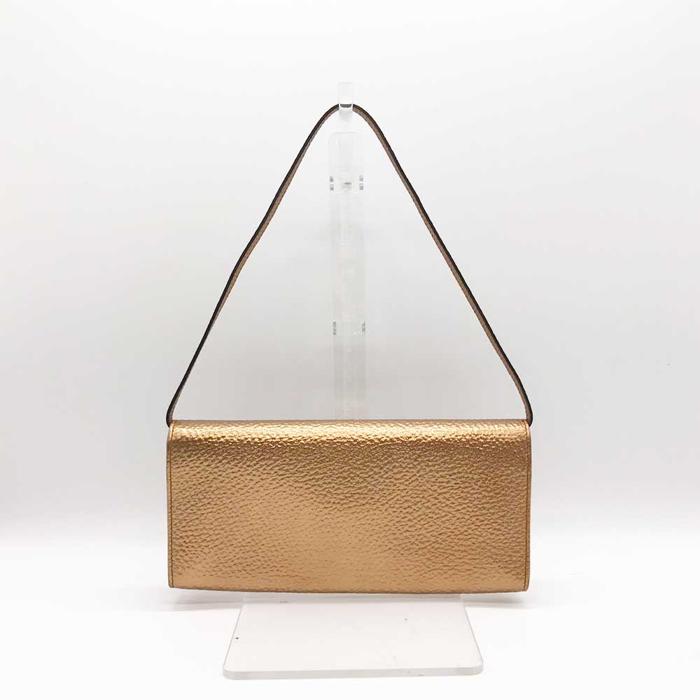 Luxury Gucci Trending 2025 Leather Party Shoulder Bag Gold 217048