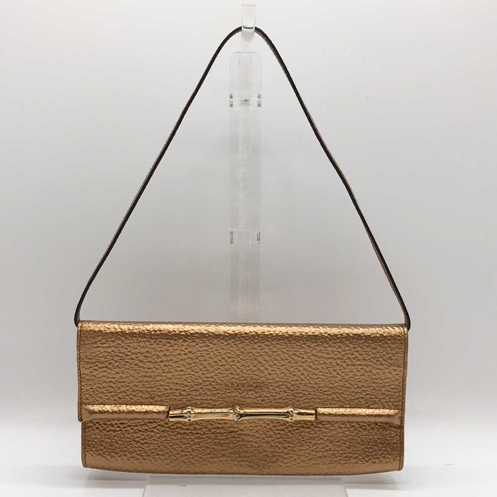 Luxury Gucci Trending 2025 Leather Party Shoulder Bag Gold 217048