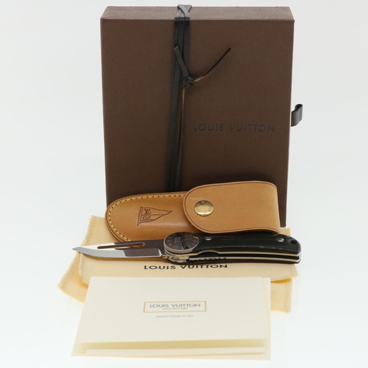 LOUIS VUITTON LV CUP Black Linen Micarta Surcouf Sea Knife M80023 LV 30150A