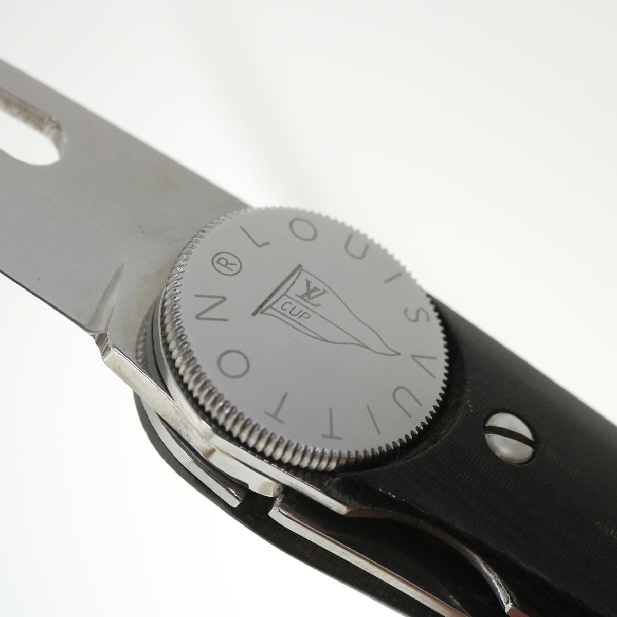 LOUIS VUITTON LV CUP Black Linen Micarta Surcouf Sea Knife M80023 LV 30150A