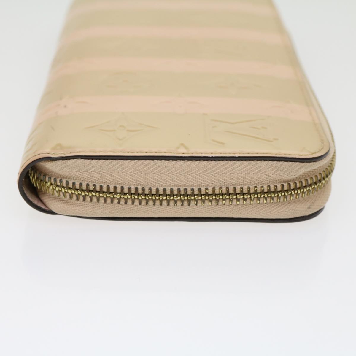 LOUIS VUITTON Vernis Rayure Zippy Wallet Long Wallet Beige M58037 30210