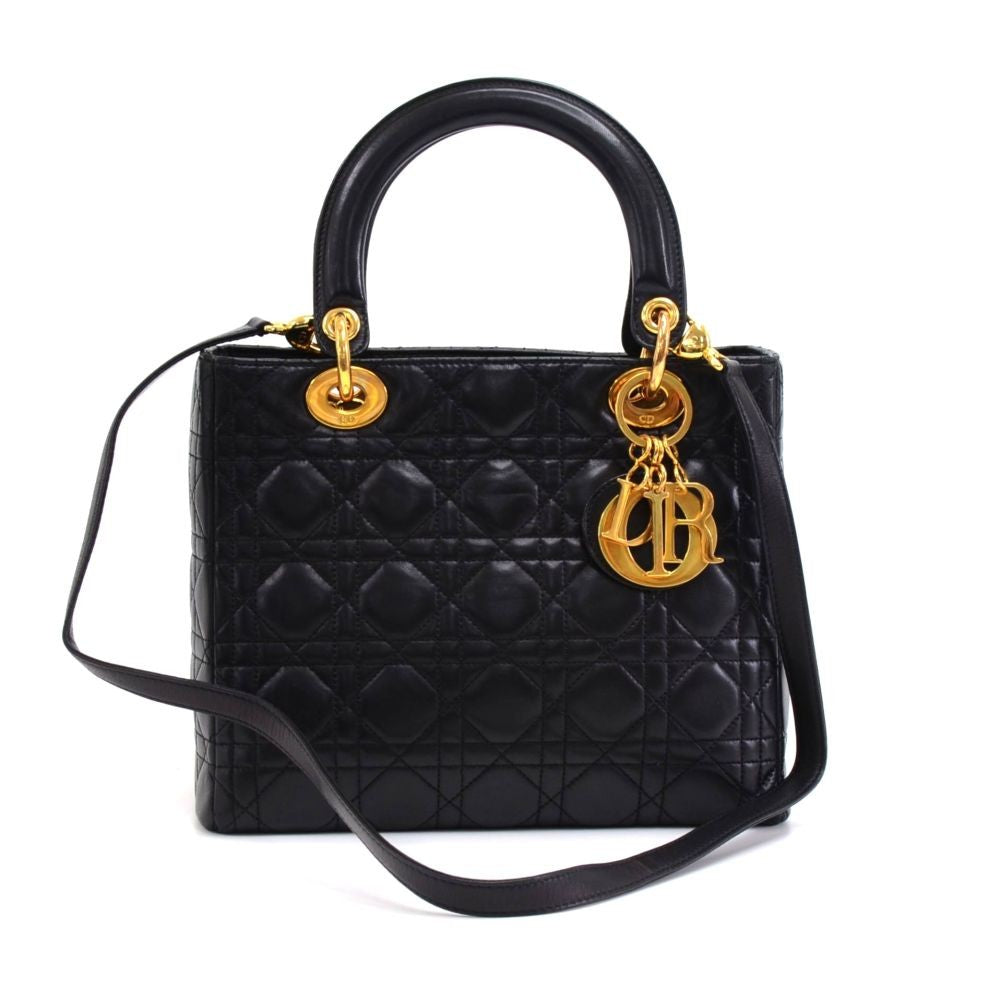 Lady Luxury DiorCannage Quilt Leather Medium Bag