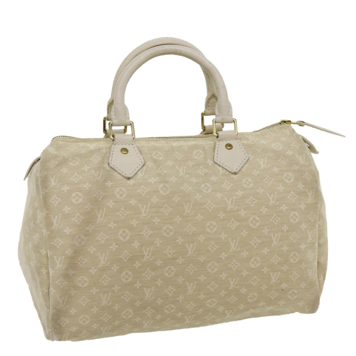 LOUIS VUITTON Monogram Mini Lin Speedy 30 Hand Bag White Dune M95319 30591