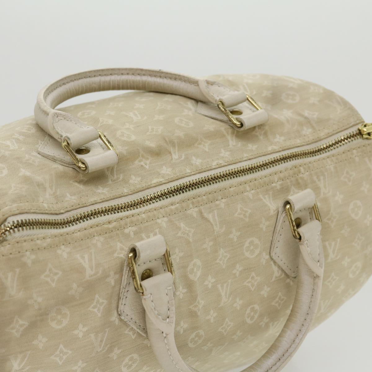 LOUIS VUITTON Monogram Mini Lin Speedy 30 Hand Bag White Dune M95319 30591