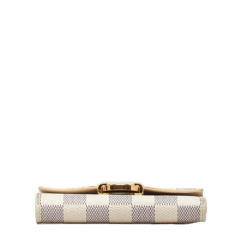 Louis Vuitton Damier Azur Porte Foyle Coala Double Fed Wallet N60013 White PVC  Louis Vuitton