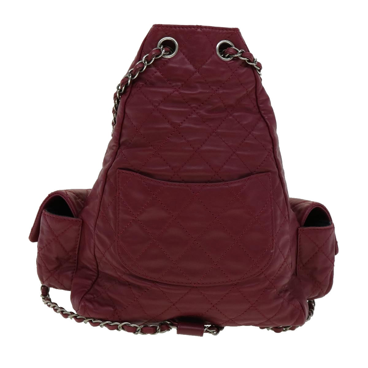 Luxury Chanel Matelasse Chain Backpack Lamb Skin Bordeaux CC  30736A