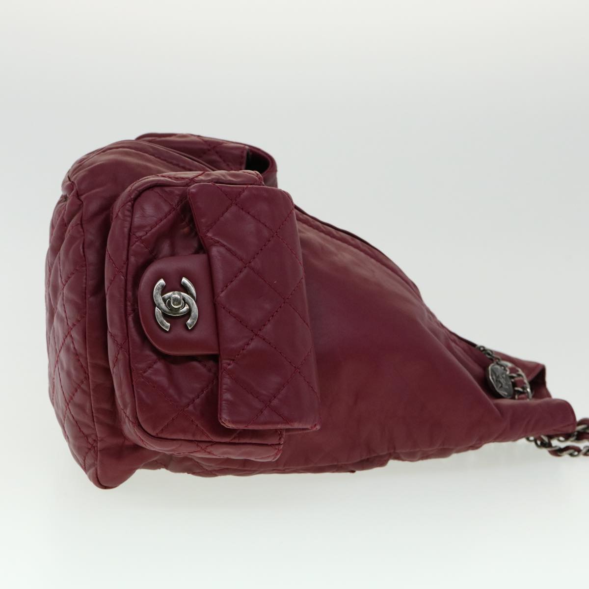 Luxury Chanel Matelasse Chain Backpack Lamb Skin Bordeaux CC  30736A