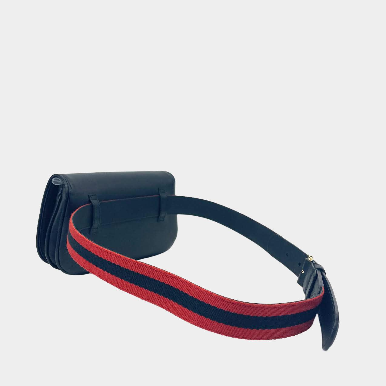 Luxury Gucci Trending 2025 Blondie Belt Bag w/Red & Blue Web Strap