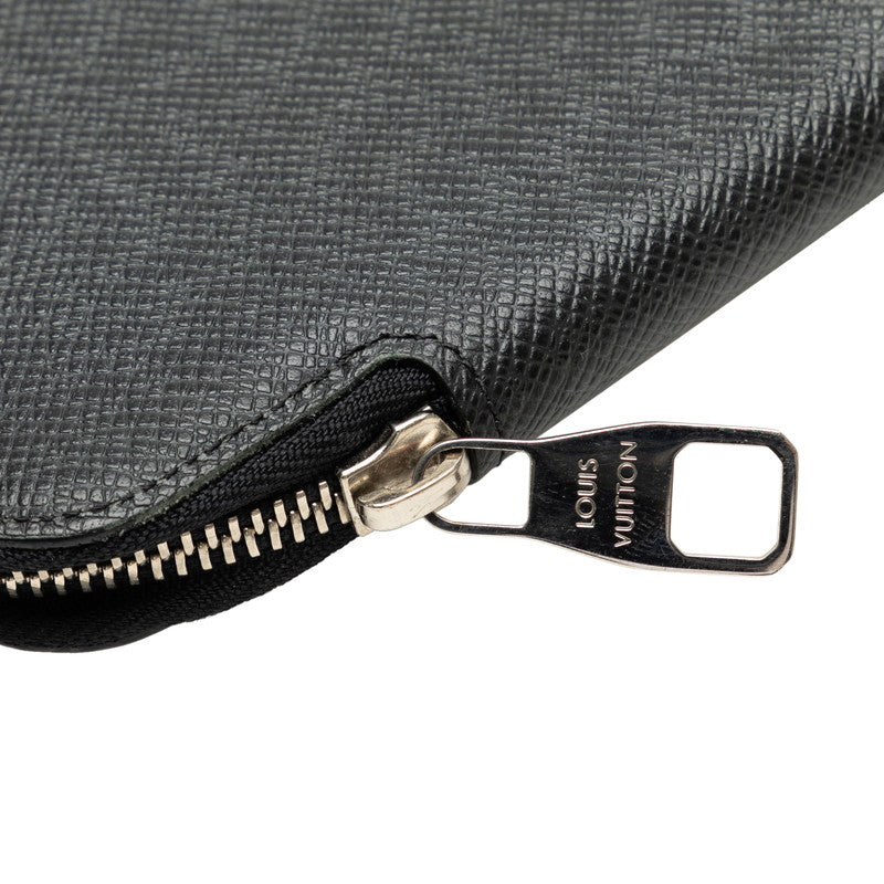 Louis Vuitton Taiga Documentary Case Manual  Black Leather Men LOUIS VUITTON