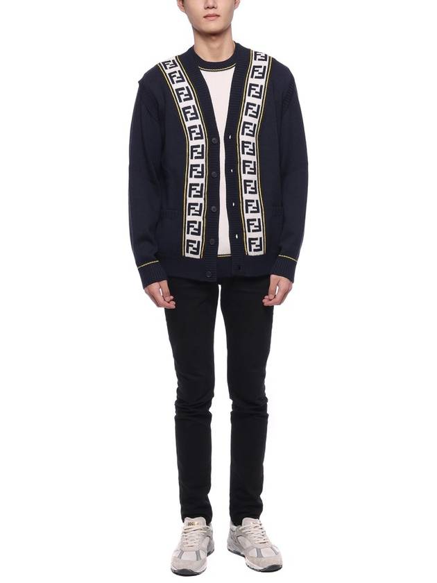 Luxury Fendi Logo Wool Knit Top Blue