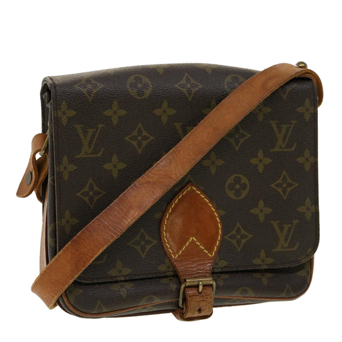 LOUIS VUITTON Monogram Cartouchiere MM Shoulder Bag M51253 LV 30876