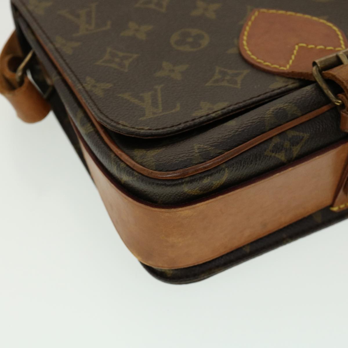 LOUIS VUITTON Monogram Cartouchiere MM Shoulder Bag M51253 LV 30876