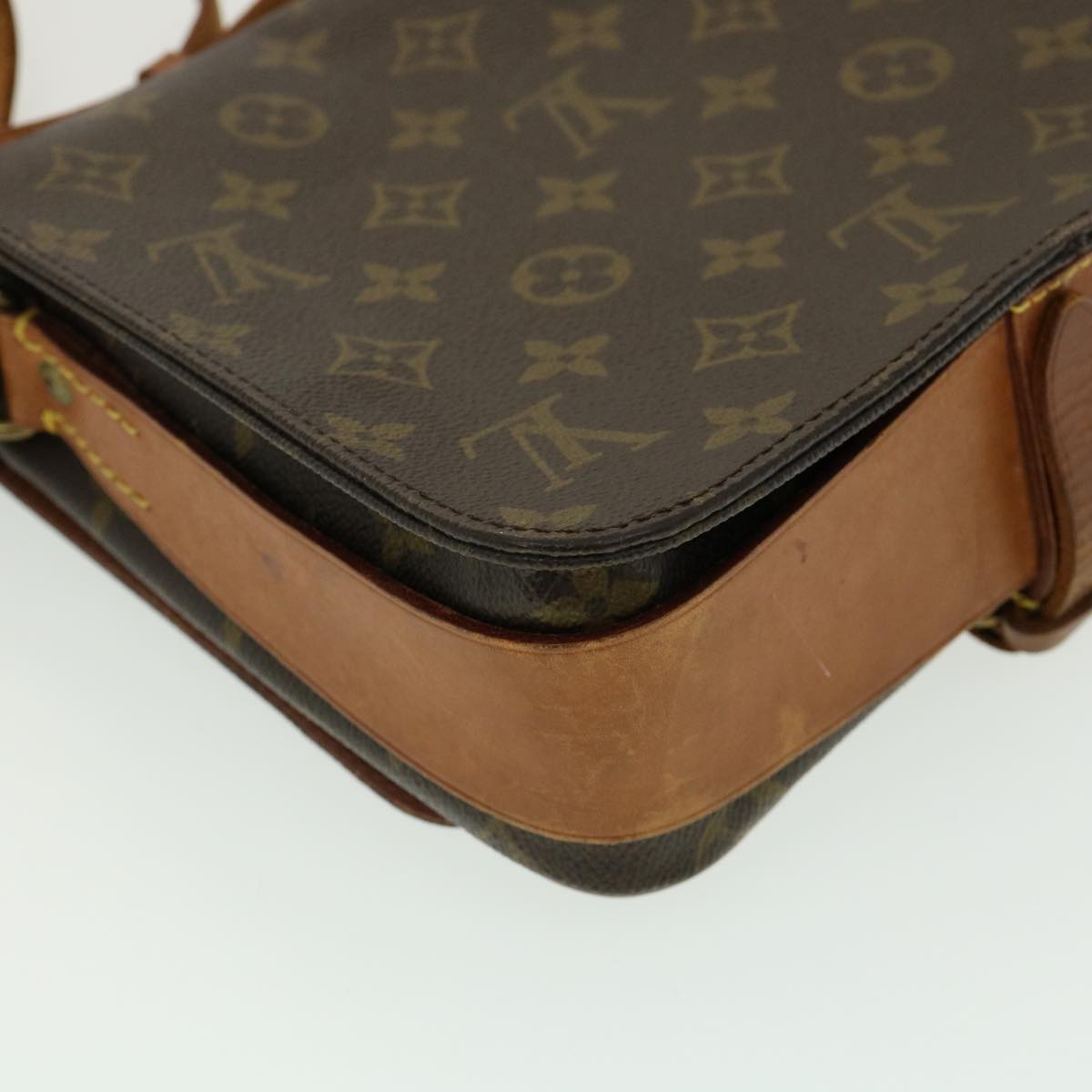 LOUIS VUITTON Monogram Cartouchiere MM Shoulder Bag M51253 LV 30876