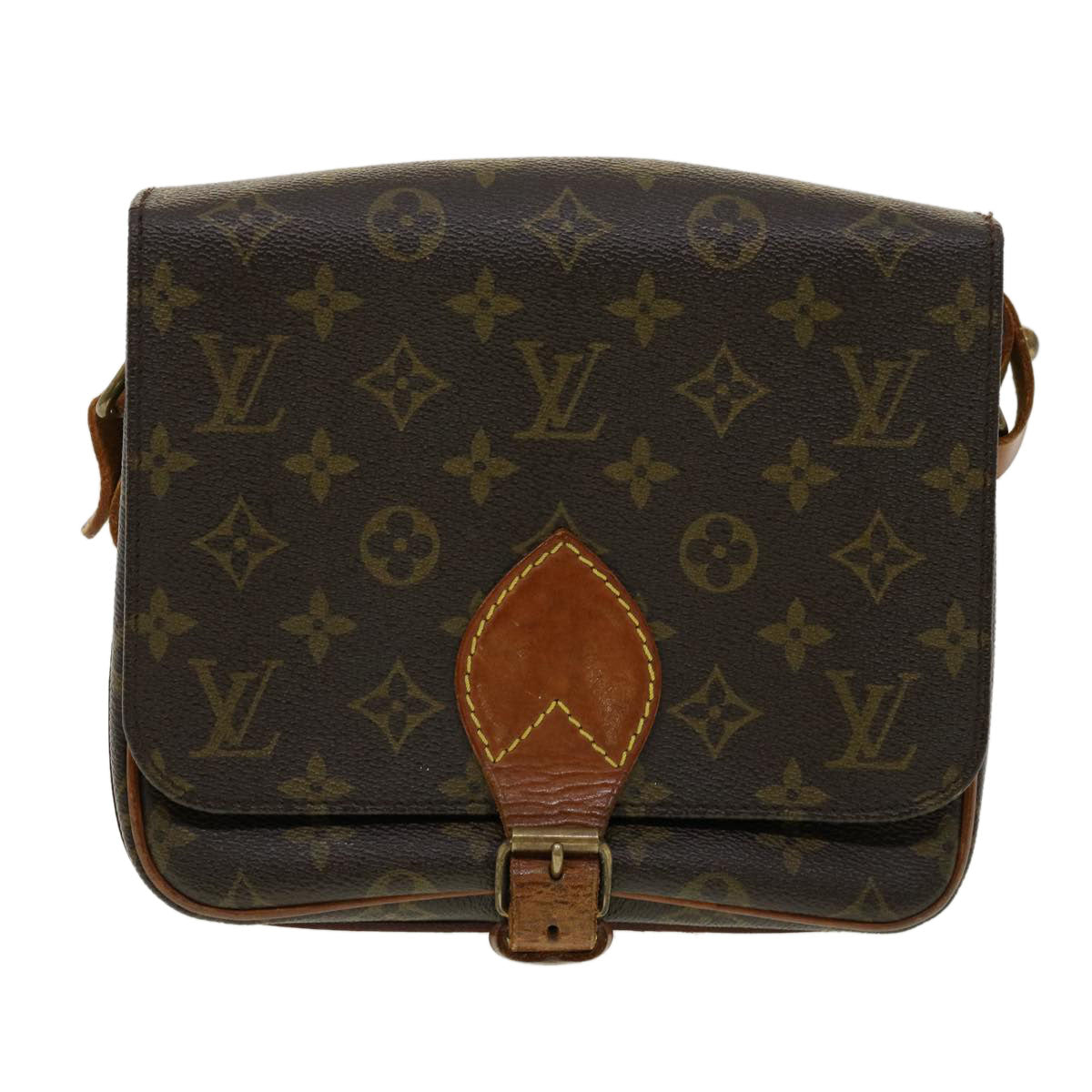 LOUIS VUITTON Monogram Cartouchiere MM Shoulder Bag M51253 LV 30876