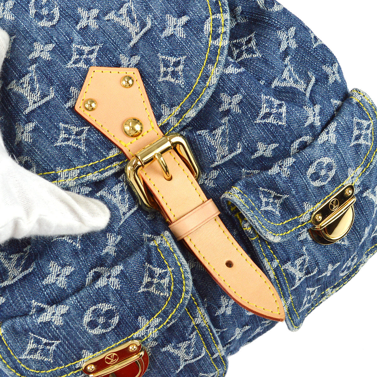 Louis Vuitton 2007 Sac a Dos GM Monogram Denim Blue M95056