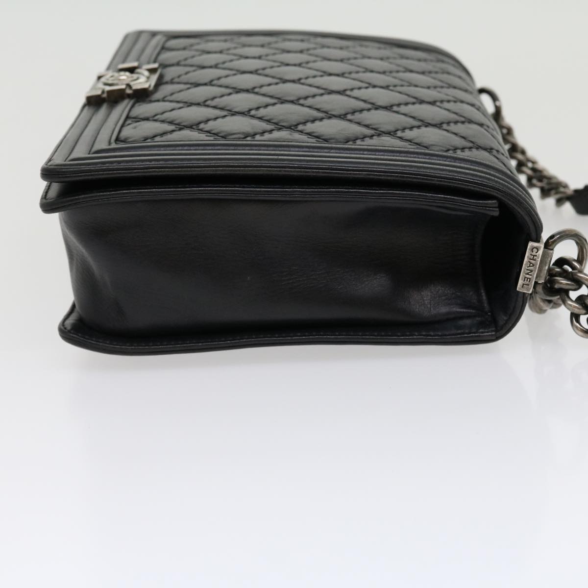 Luxury Chanel Big Matelasse Boy  Chain Shoulder Bag Lamb Skin Black  30943A