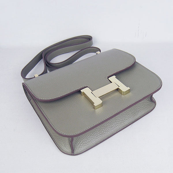 Luxury Hermes Constance Cowskin Leather Bag H017 Khaki golden