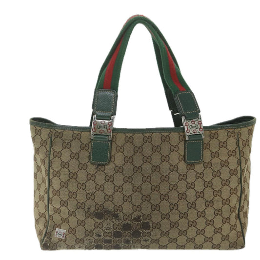 Luxury Gucci Trending 2025 GG Canvas Web Sherry Line Tote Bag Beige Red Green