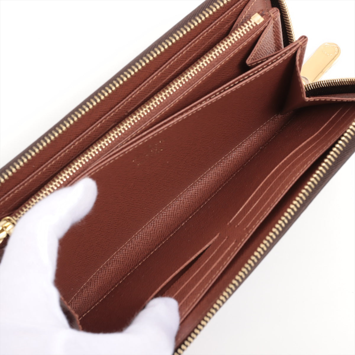 Louis Vuitton Monogram Zippyr Wallet M42616 Brown Round Zipper Wallet