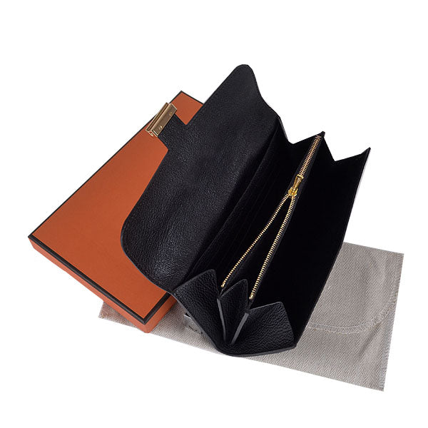 Luxury Hermes Wallet H6023 Wallet Black