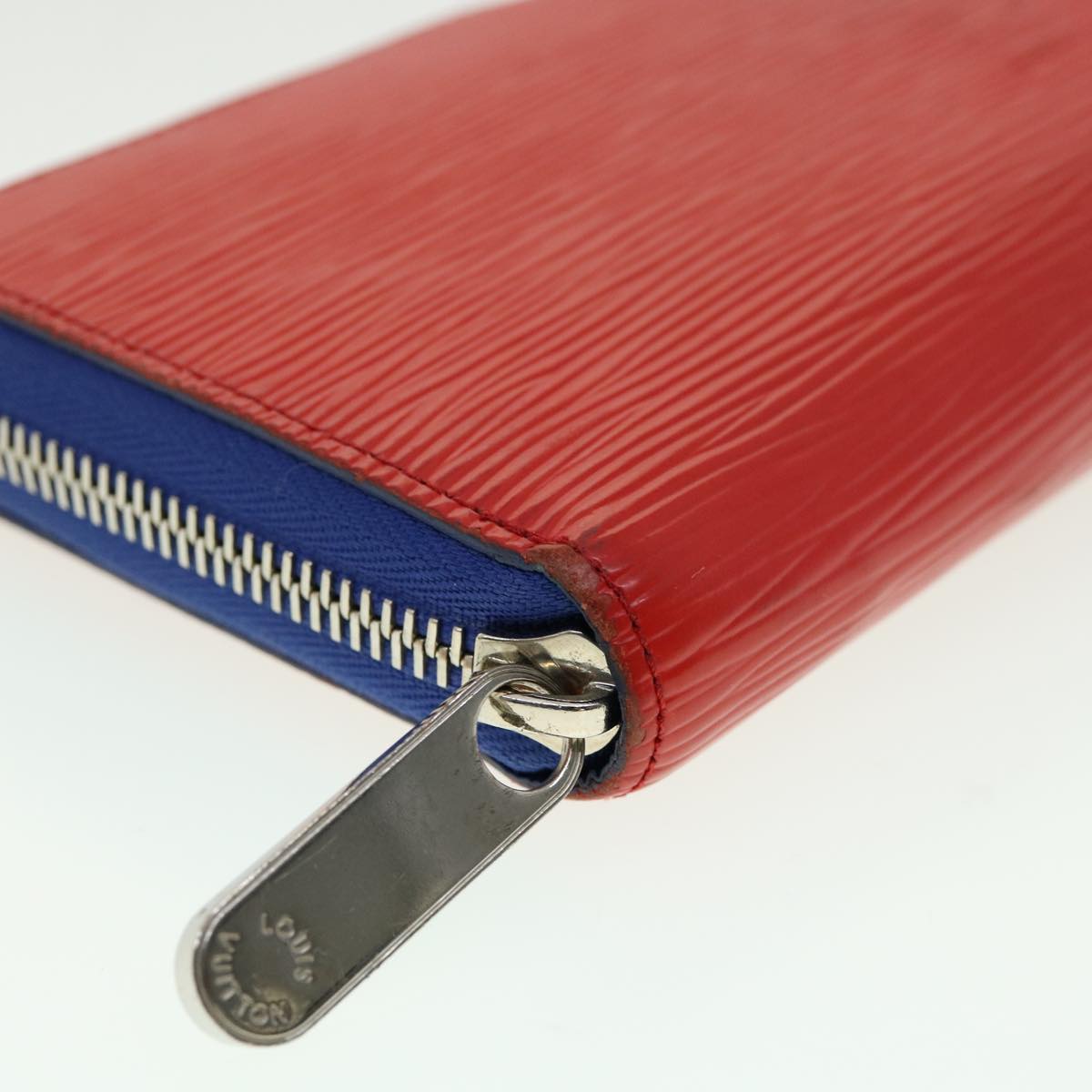 LOUIS VUITTON Epi Zippy Wallet Long Wallet Leather Red Blue M62304 LV 31053