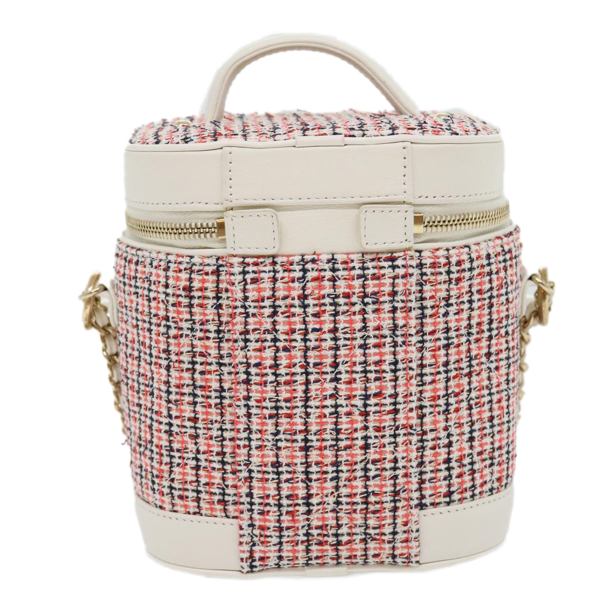 Luxury Chanel Pearl Hand Bag tweed 3ways White Red CC  31176A