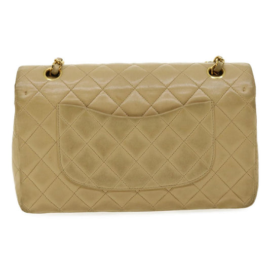 CHANEL Classic Matelasse 25 Chain Flap Shoulder Bag Lamb Skin Beige  31229A