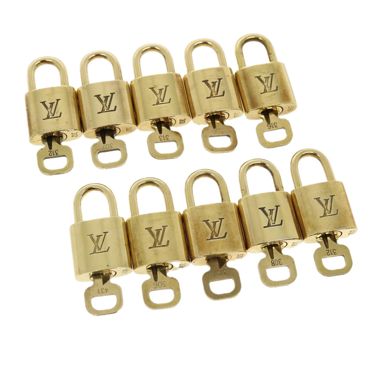 LOUIS VUITTON Padlock 10set Padlock Gold Tone LV 31332