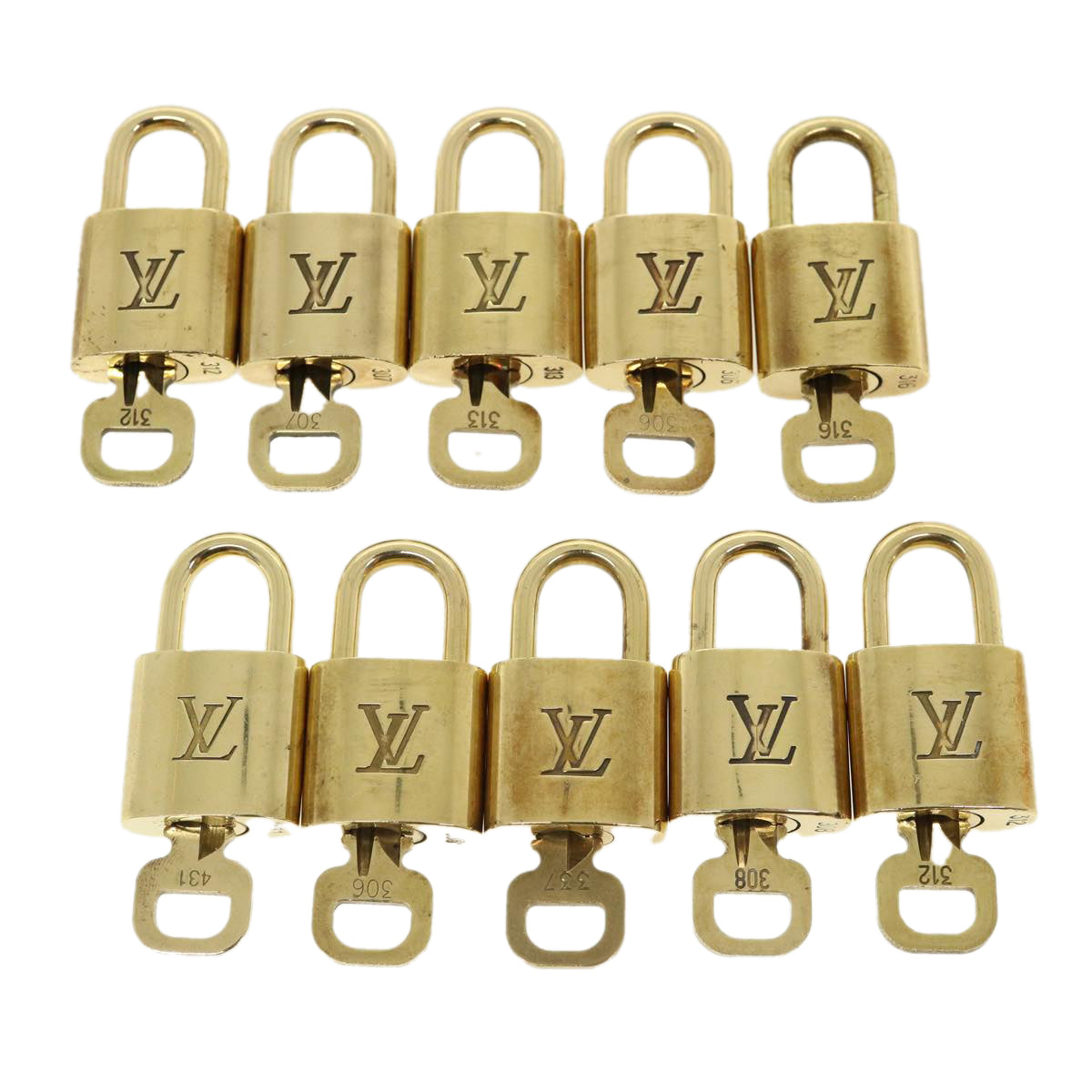 LOUIS VUITTON Padlock 10set Padlock Gold Tone LV 31332